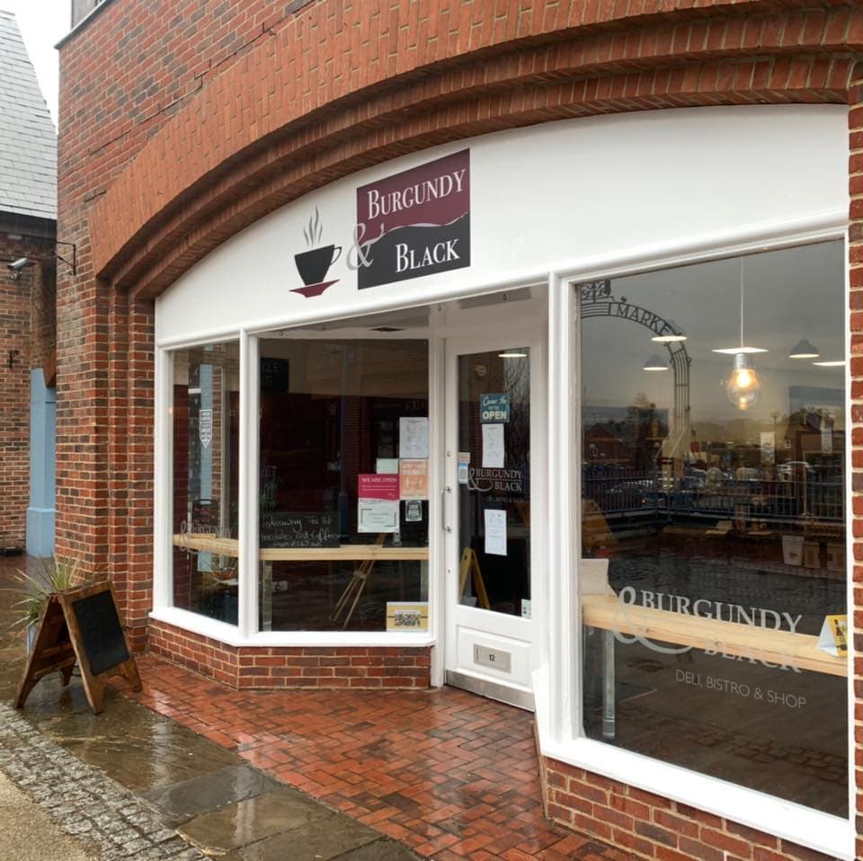 Burgundy & Black Coffee Shop